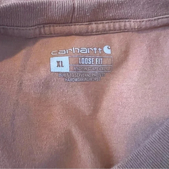Carhartt Mens Loose Fit T-Shirt Crew Neck Short-Sleeve Pocket Orange Sz XL - Picture 4 of 4